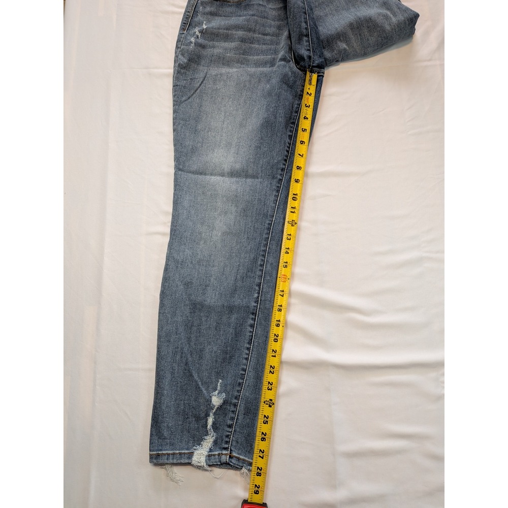 Judy Blue Distressed Boyfriend Fit Jeans Medium Wash Button Fly Size 7/28 - Picture 7 of 14
